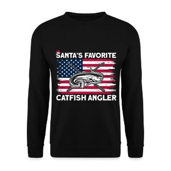 Welsa, pêcheur de poisson-chat préféré du Père Noël - Sweat-shirt Unisexe - noir - Devant - Alina (178cm) & Michal (187cm)