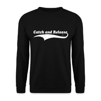 Catch and release catfish fishing - Unisex Sweatshirt - black - Front - Alina (178cm) & Michal (187cm)