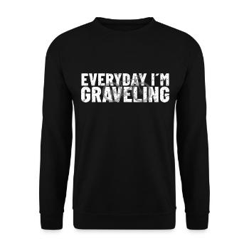 Everyday i´m graveling - Gravelbike - Unisex Pullover - Schwarz - Vorne - Alina (178cm) & Michal (187cm)