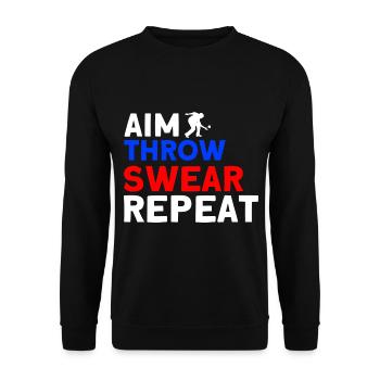 Boules Game Goals Throw Swear Repeat - Unisex Sweatshirt - black - Front - Alina (178cm) & Michal (187cm)