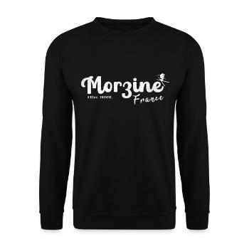 Morzine France mountain - Unisex Sweatshirt - black - Front - Alina (178cm) & Michal (187cm)