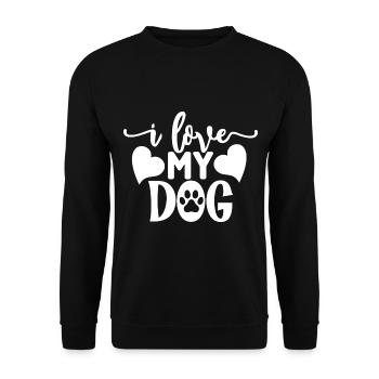 J’aime mon chien - Sweat-shirt Unisexe - noir - Devant - Alina (178cm) & Michal (187cm)