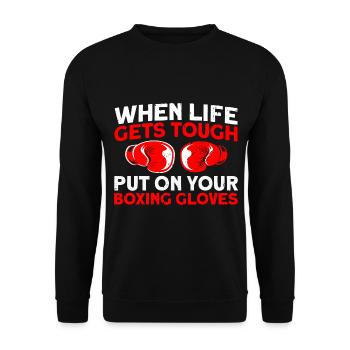 Put on your boxing gloves Boxing Gift - Unisex Sweatshirt - black - Front - Alina (178cm) & Michal (187cm)