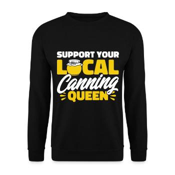 Soutenez votre conserverie locale Queen Einma - Sweat-shirt Unisexe - noir - Devant - Alina (178cm) & Michal (187cm)