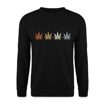 Cannabis - Hanf - Kiffen legal - retro - Unisex Pullover - Schwarz - Vorne - Alina (178cm) & Michal (187cm)