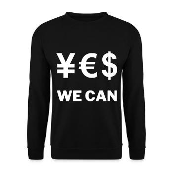 YES WE CAN - Unisex Sweatshirt - black - Front - Alina (178cm) & Michal (187cm)