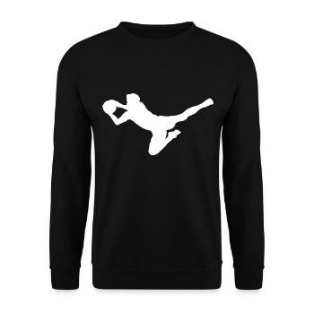 Footballer Football Men's Footballer Football Match - Unisex Sweatshirt - black - Front - Alina (178cm) & Michal (187cm)