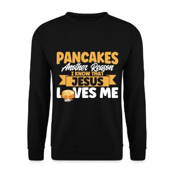 Crêpes Petit déjeuner Crêpes Fluffiger Flachk - Sweat-shirt Unisexe - noir - Devant - Alina (178cm) & Michal (187cm)