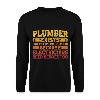 Les plombiers n’existent que pour une seule raison Plombier Gesc - Sweat-shirt Unisexe - noir - Devant - Alina (178cm) & Michal (187cm)