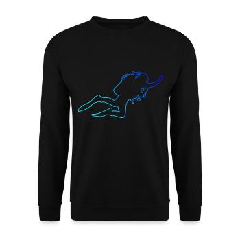 Scuba Diver Taucher Scuba Tauchen Diving - Unisex Sweatshirt - black - Front - Alina (178cm) & Michal (187cm)