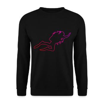 Taucher Scuba Diver Scuba Taucher Tauchen - Unisex Pullover - Schwarz - Vorne - Alina (178cm) & Michal (187cm)