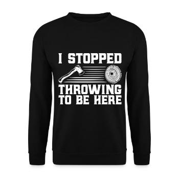 Axes throw axe throwers Competitions in axe throwing - Unisex Sweatshirt - black - Front - Alina (178cm) & Michal (187cm)