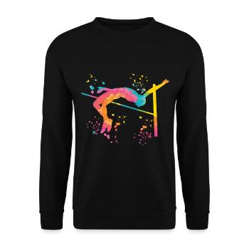 High Jumper Watercolor High Jump - Unisex Sweatshirt - black - Front - Alina (178cm) & Michal (187cm)