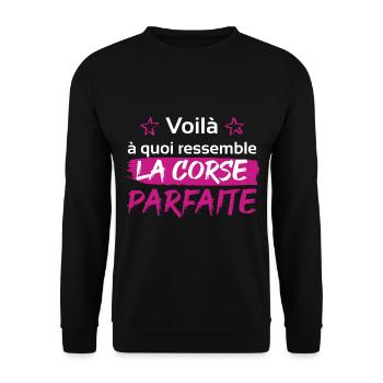 cadeau marrant Corse parfaite - Sweat-shirt Unisexe - noir - Devant - Alina (178cm) & Michal (187cm)
