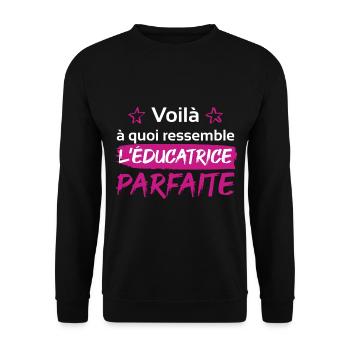 cadeau drôle parfaite éducatrice voilà - Sweat-shirt Unisexe - noir - Devant - Alina (178cm) & Michal (187cm)