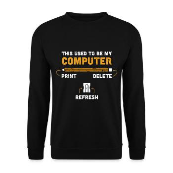 Retiree Computers - Unisex Sweatshirt - black - Front - Alina (178cm) & Michal (187cm)