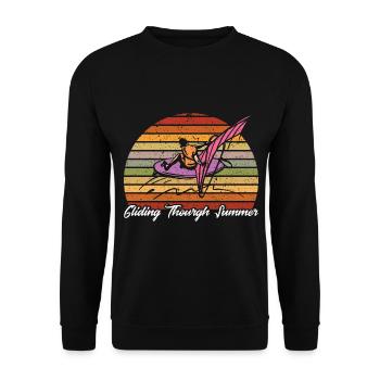 Surfer Windsurfer Windsurfen Surfen Geschenk - Unisex Pullover - Schwarz - Vorne - Alina (178cm) & Michal (187cm)