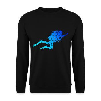 Plongeur plongeur Plongeurs plongée sous-marine Plongée sous-marine - Sweat-shirt Unisexe - noir - Devant - Alina (178cm) & Michal (187cm)