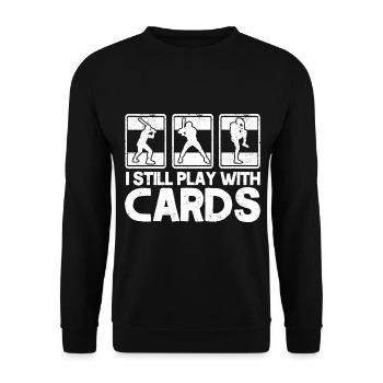 Collector Sports Cards Collection Gift - Unisex Sweatshirt - black - Front - Alina (178cm) & Michal (187cm)