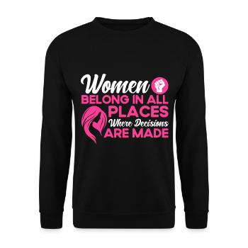 Feminismus Rechte der Frauen Feministisch Geschenk - Unisex Pullover - Schwarz - Vorne - Alina (178cm) & Michal (187cm)