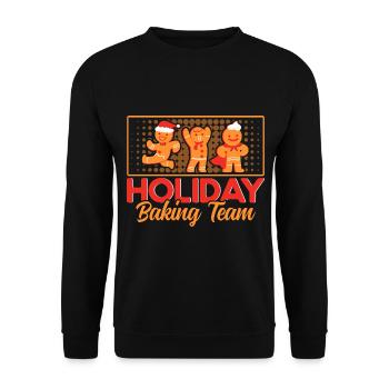 Cookie Baking Crew Christmas Bakery Gingerbread - Unisex Sweatshirt - black - Front - Alina (178cm) & Michal (187cm)