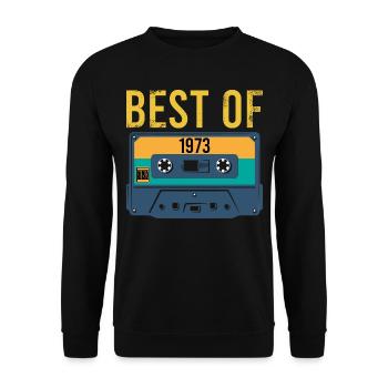 Vintage Best of 1973 Birthday Retro - Unisex Sweatshirt - black - Front - Alina (178cm) & Michal (187cm)