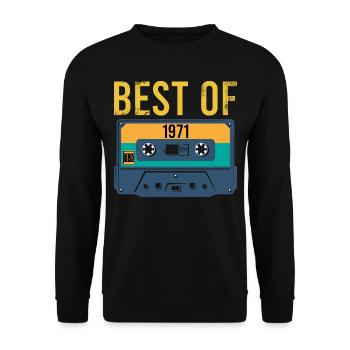 Vintage Best of 1971 Geburtstag Retro - Unisex Pullover - Schwarz - Vorne - Alina (178cm) & Michal (187cm)