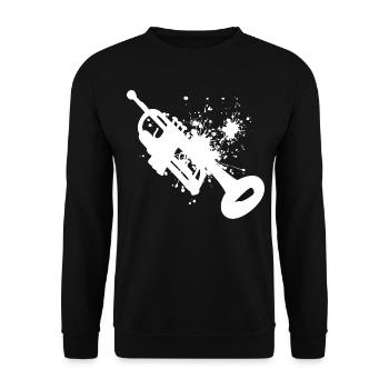 Trompette Trompette Joueur Trompette Trompette Cracheur - Sweat-shirt Unisexe - noir - Devant - Alina (178cm) & Michal (187cm)