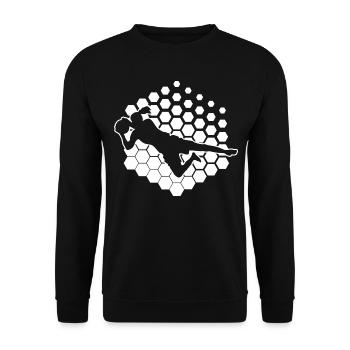 Footballer Football Goalkeeper Men Footballer - Unisex Sweatshirt - black - Front - Alina (178cm) & Michal (187cm)