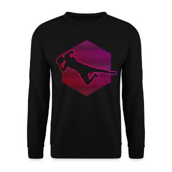 Footballeuse Gardienne de but de football féminin Gardienne de but - Sweat-shirt Unisexe - noir - Devant - Alina (178cm) & Michal (187cm)