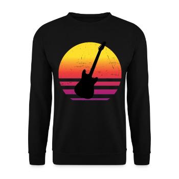 Guitar Ladies Acoustic Guitar - Unisex Sweatshirt - black - Front - Alina (178cm) & Michal (187cm)