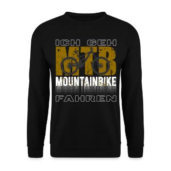 Ich Geh Mountainbike Fahren Radfahrer MTB Bike - Unisex Pullover - Schwarz - Vorne - Alina (178cm) & Michal (187cm)