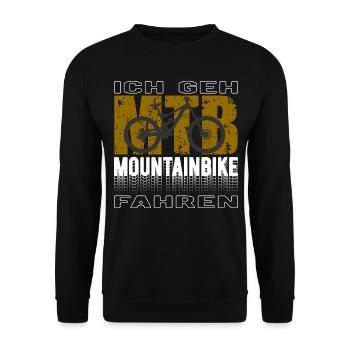 Ich Geh Mountainbike Fahren Radfahrer MTB Bike - Unisex Pullover - Schwarz - Vorne - Alina (178cm) & Michal (187cm)