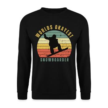 Okayest snowboarder - Unisex Sweatshirt - black - Front - Alina (178cm) & Michal (187cm)
