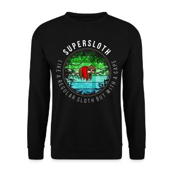 Supersloth in the jungle - Unisex Sweatshirt - black - Front - Alina (178cm) & Michal (187cm)