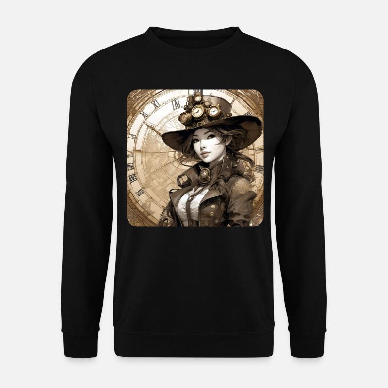Cooles Steampunk Girl - Unisex Pullover - Schwarz