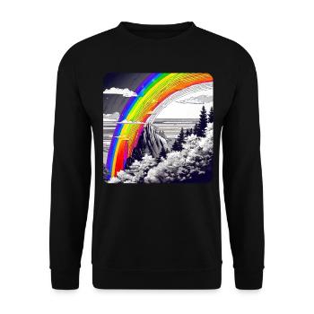 Regenbogen in der Natur - Unisex Pullover - Schwarz - Vorne - Alina (178cm) & Michal (187cm)
