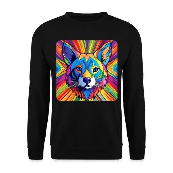 Spirit Animal Fox in Bright Colors - Unisex Sweatshirt - black - Front - Alina (178cm) & Michal (187cm)
