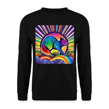 Spirit Animal Fox in Bright Colors - Unisex Sweatshirt - black - Front - Alina (178cm) & Michal (187cm)