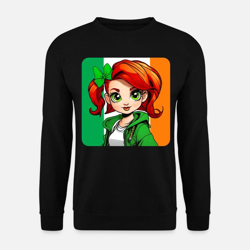 Niedliches irisches rothaariges Mädchen - Unisex Pullover - Schwarz