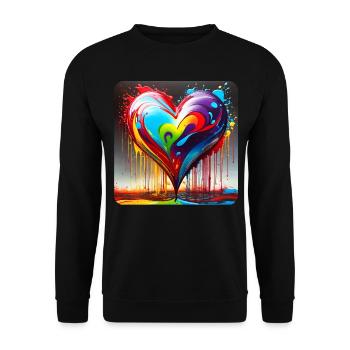 Coeur dans le style graffiti - Sweat-shirt Unisexe - noir - Devant - Alina (178cm) & Michal (187cm)
