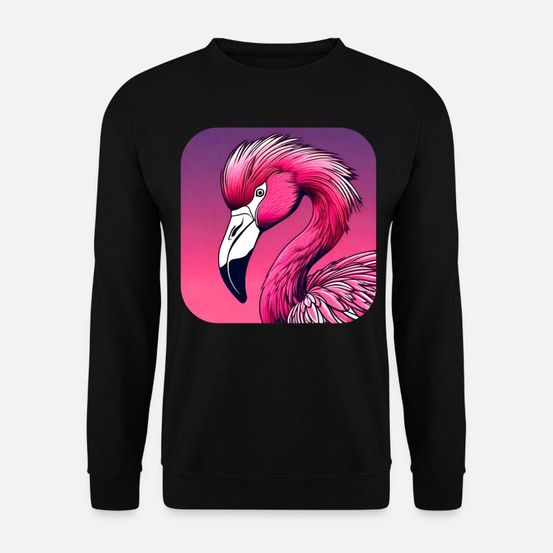 Pinker Flamingo - Unisex Pullover - Schwarz
