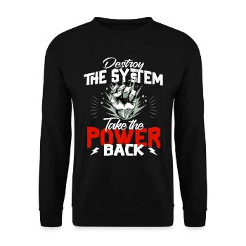 Destroy the System - Revolution - Unisex Sweatshirt - black - Front - Alina (178cm) & Michal (187cm)