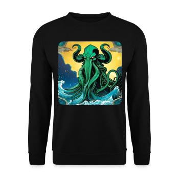 Immortal Cthulhu monster in space - Unisex Sweatshirt - black - Front - Alina (178cm) & Michal (187cm)