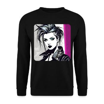 Cool Punk gothique fille avec rose - Sweat-shirt Unisexe - noir - Devant - Alina (178cm) & Michal (187cm)