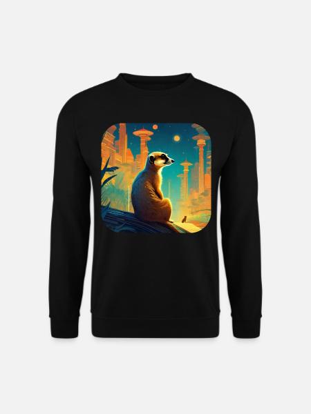 Suricate mignon en automne - Sweat-shirt Unisexe - noir