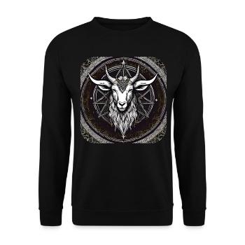 Gothic Goat - Unisex Sweatshirt - black - Front - Alina (178cm) & Michal (187cm)