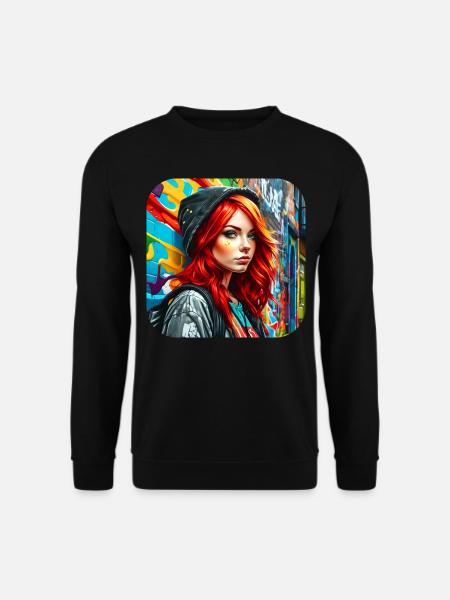 Cooles irisches rothaariges Mädchen - Unisex Pullover - Schwarz