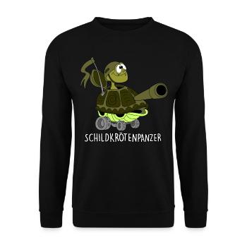 Schildkrötenpanzer - Unisex Pullover - Schwarz - Vorne - Alina (178cm) & Michal (187cm)