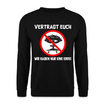 Vertragt euch - Unisex Pullover - Schwarz - Vorne - Alina (178cm) & Michal (187cm)
